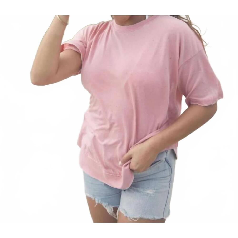 NEW ROYCE BRAND short sleeve vintage washed poncho tee in pink